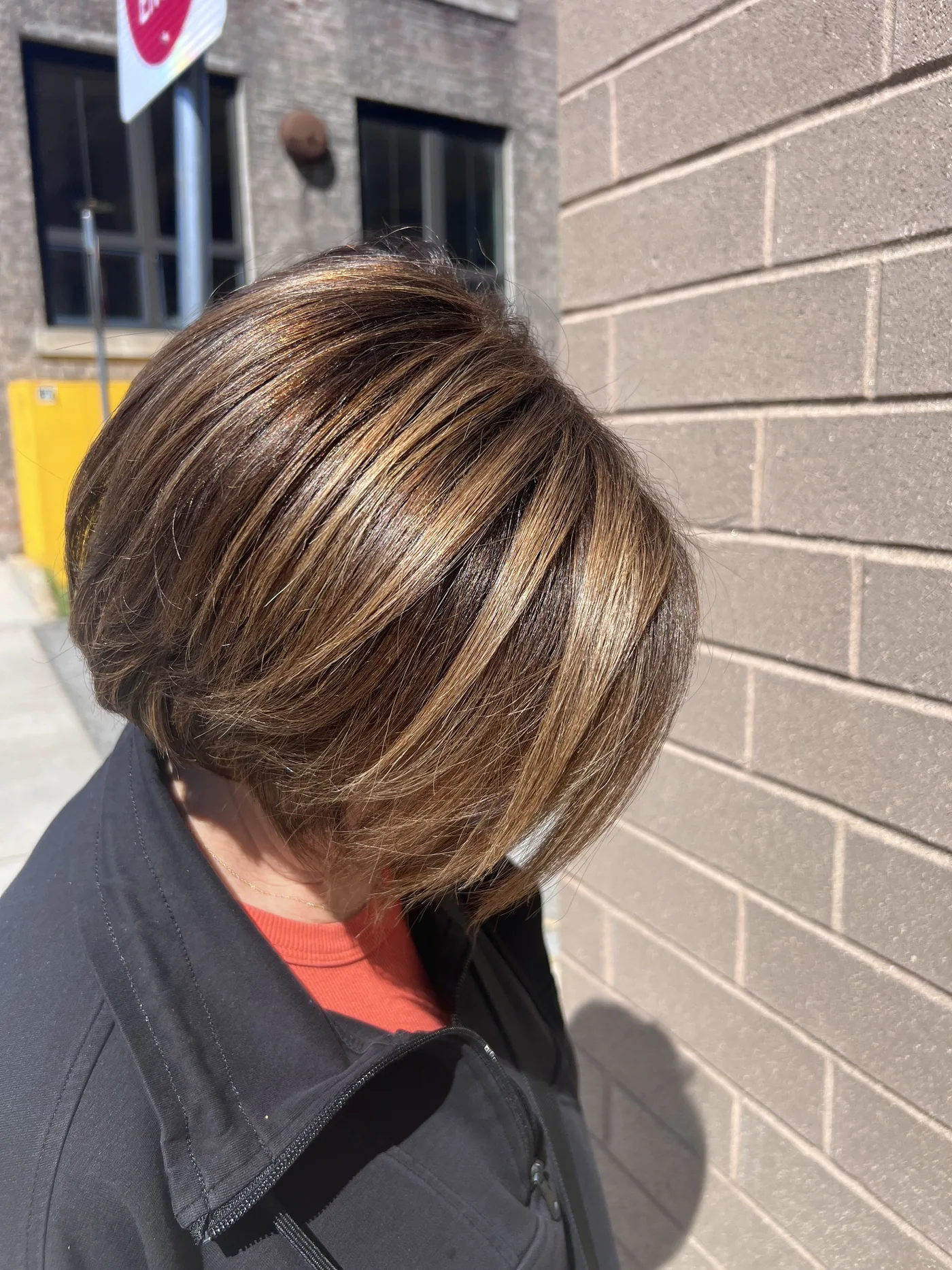 Caramel bob with bright highlights at The Beauty of Zen, Worcester MA