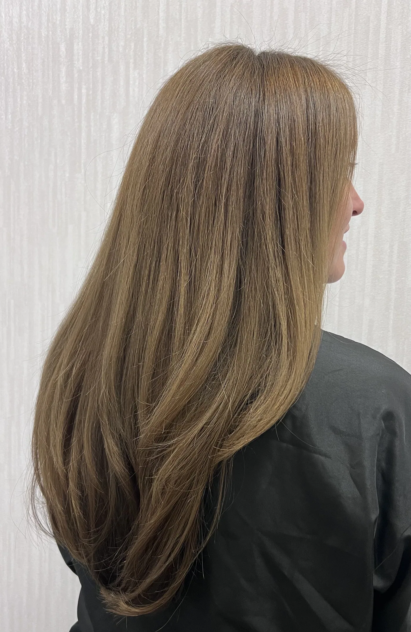 Long brunette in natural tone at The Beauty of Zen, Worcester MA